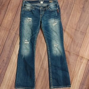 Silver Jeans Pioneer Bootcut Distressed Size 29
